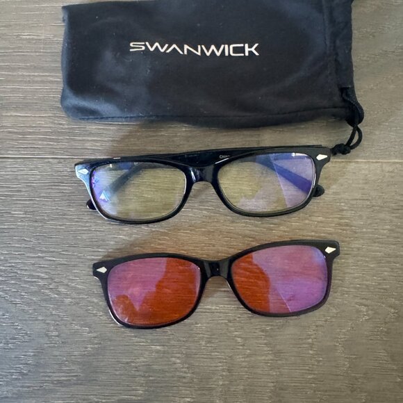 Swanwick Classic Day & Night Magnetic Snap-On Blue Light Blocking Glasses - Picture 2 of 5